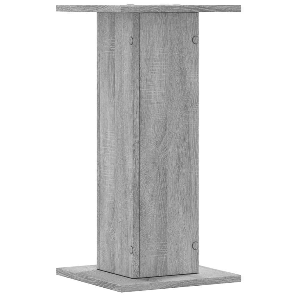 Plantenstandaards 2 st 30x30x60 cm bewerkt hout grijs sonoma