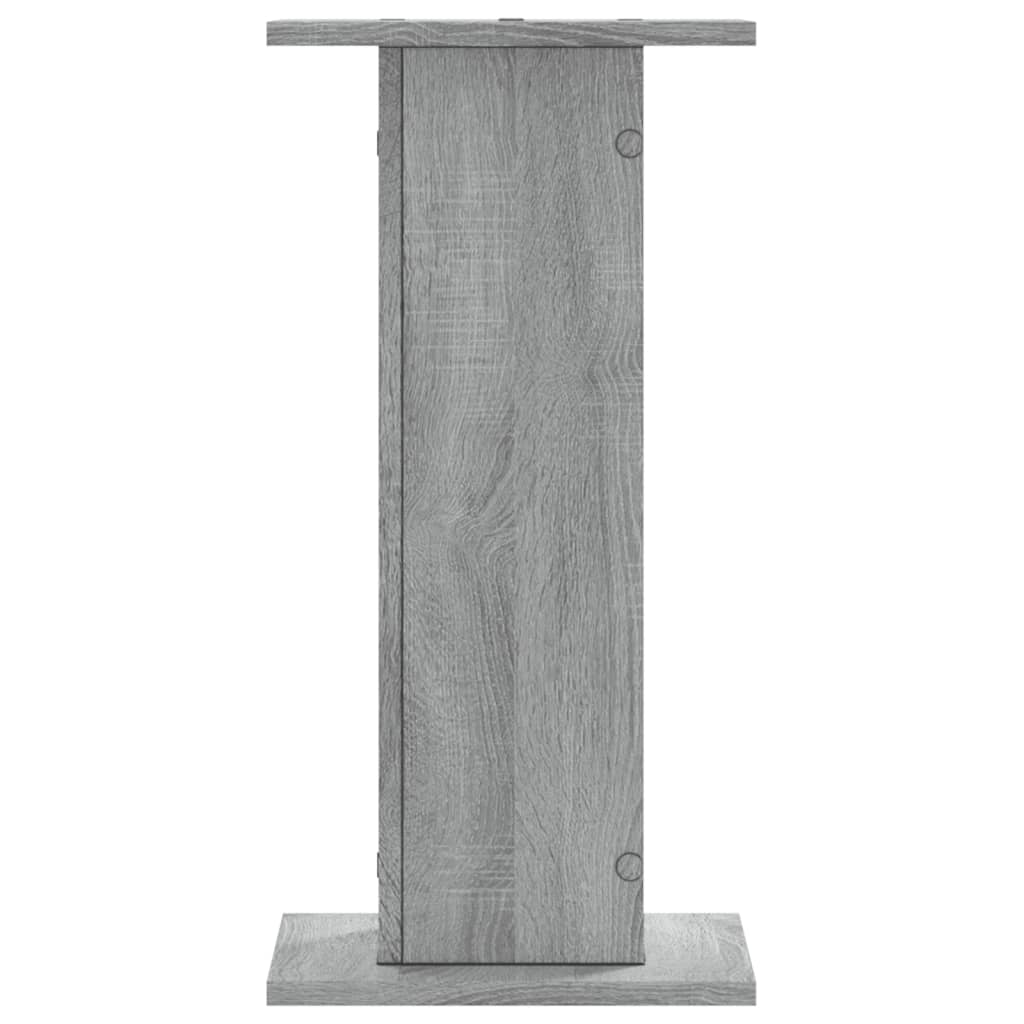 Plantenstandaards 2 st 30x30x60 cm bewerkt hout grijs sonoma