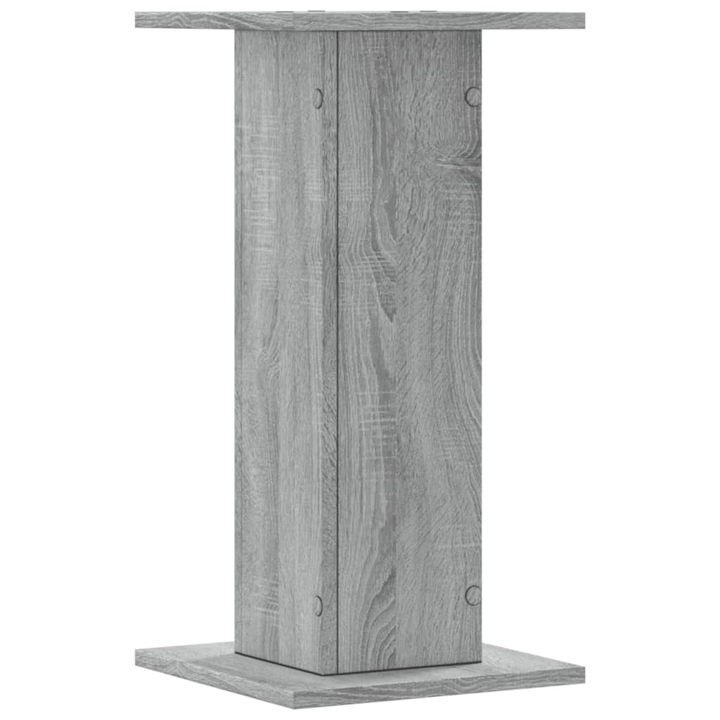 Plantenstandaards 2 st 30x30x60 cm bewerkt hout grijs sonoma