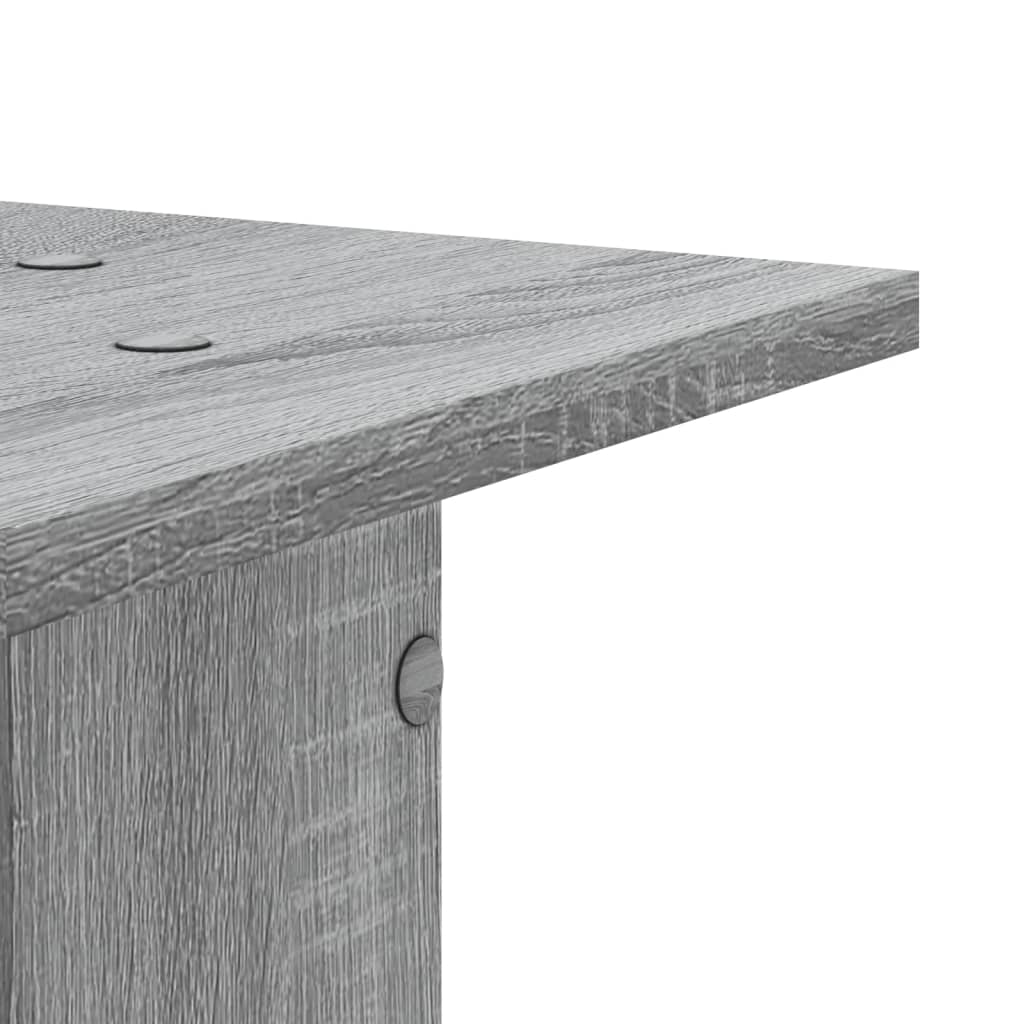 Plantenstandaards 2 st 30x30x60 cm bewerkt hout grijs sonoma