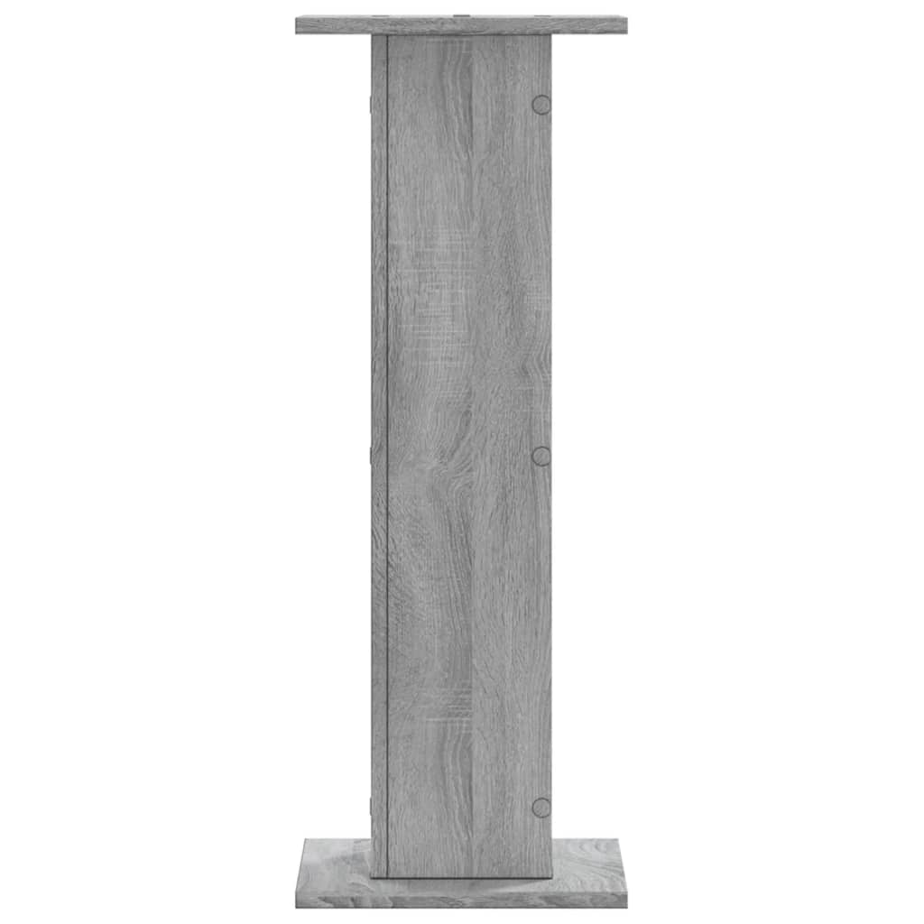 Plantenstandaards 2 st 30x30x80 cm bewerkt hout grijs sonoma - AllerleiShop