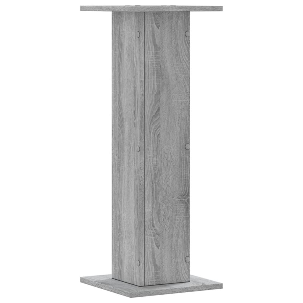 Plantenstandaards 2 st 30x30x80 cm bewerkt hout grijs sonoma - AllerleiShop