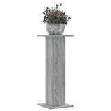 Plantenstandaards 2 st 30x30x80 cm bewerkt hout grijs sonoma - AllerleiShop