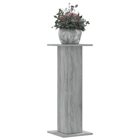 Plantenstandaards 2 st 30x30x80 cm bewerkt hout grijs sonoma - AllerleiShop