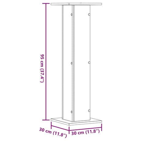 Plantenstandaards 2 st 30x30x95 cm bewerkt hout wit - AllerleiShop