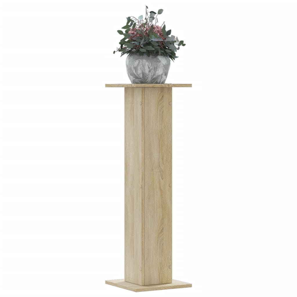 Plantenstandaards 2 st 30x30x95 cm bewerkt hout sonoma eiken