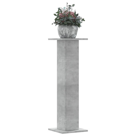 Plantenstandaards 2 st 30x30x95 cm bewerkt hout betongrijs - AllerleiShop