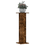 Plantenstandaards 2 st 30x30x95 cm bewerkt hout gerookt eiken