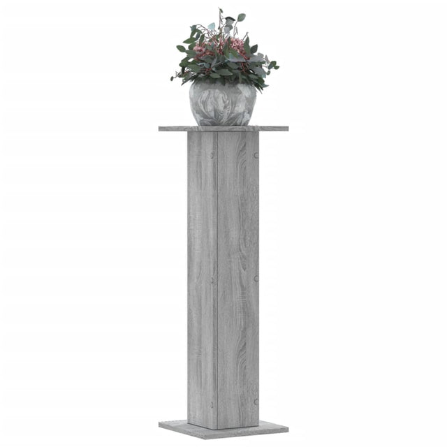 Plantenstandaards 2 st 30x30x95 cm bewerkt hout grijs sonoma - AllerleiShop