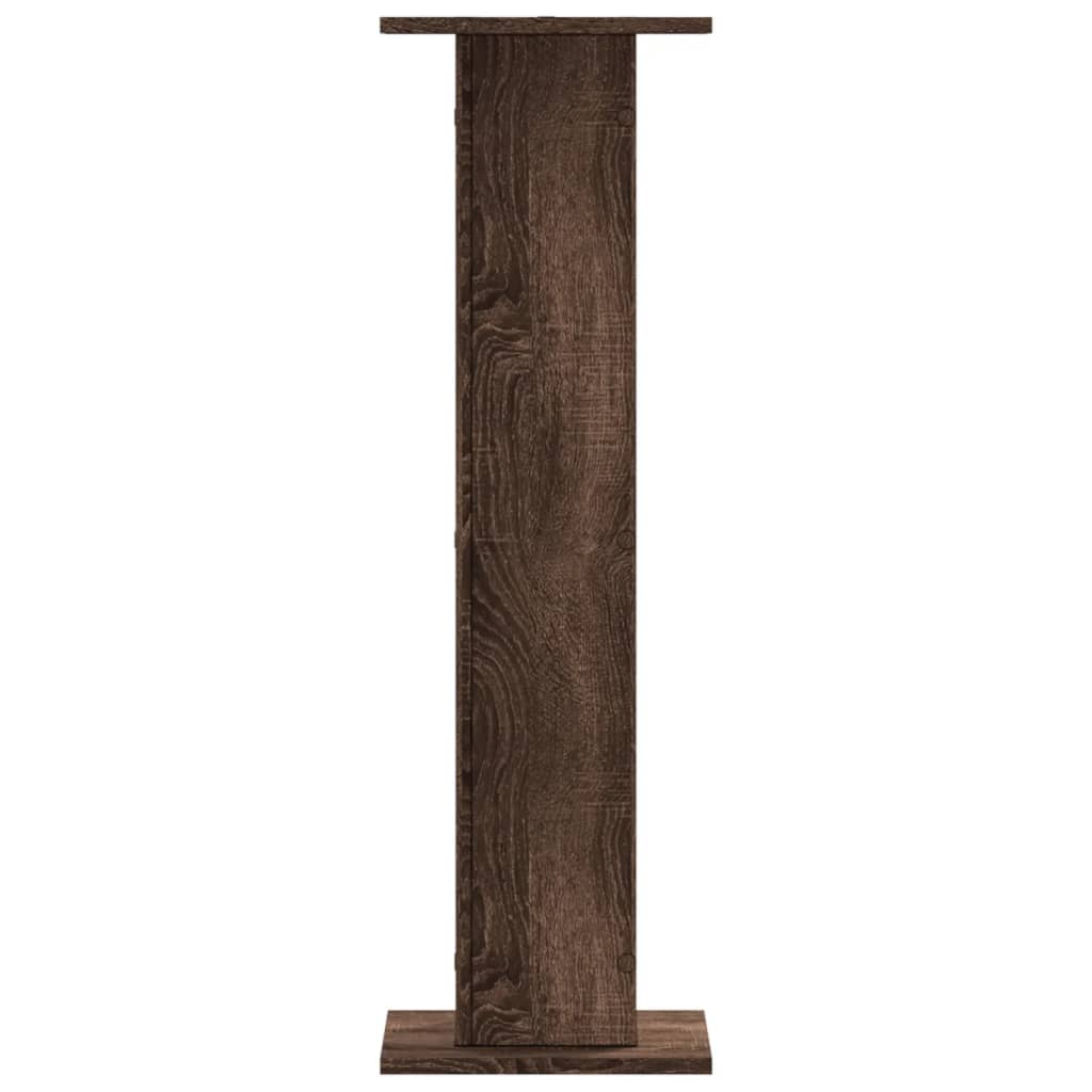 Plantenstandaards 2 st 30x30x95 cm bewerkt hout bruin eiken