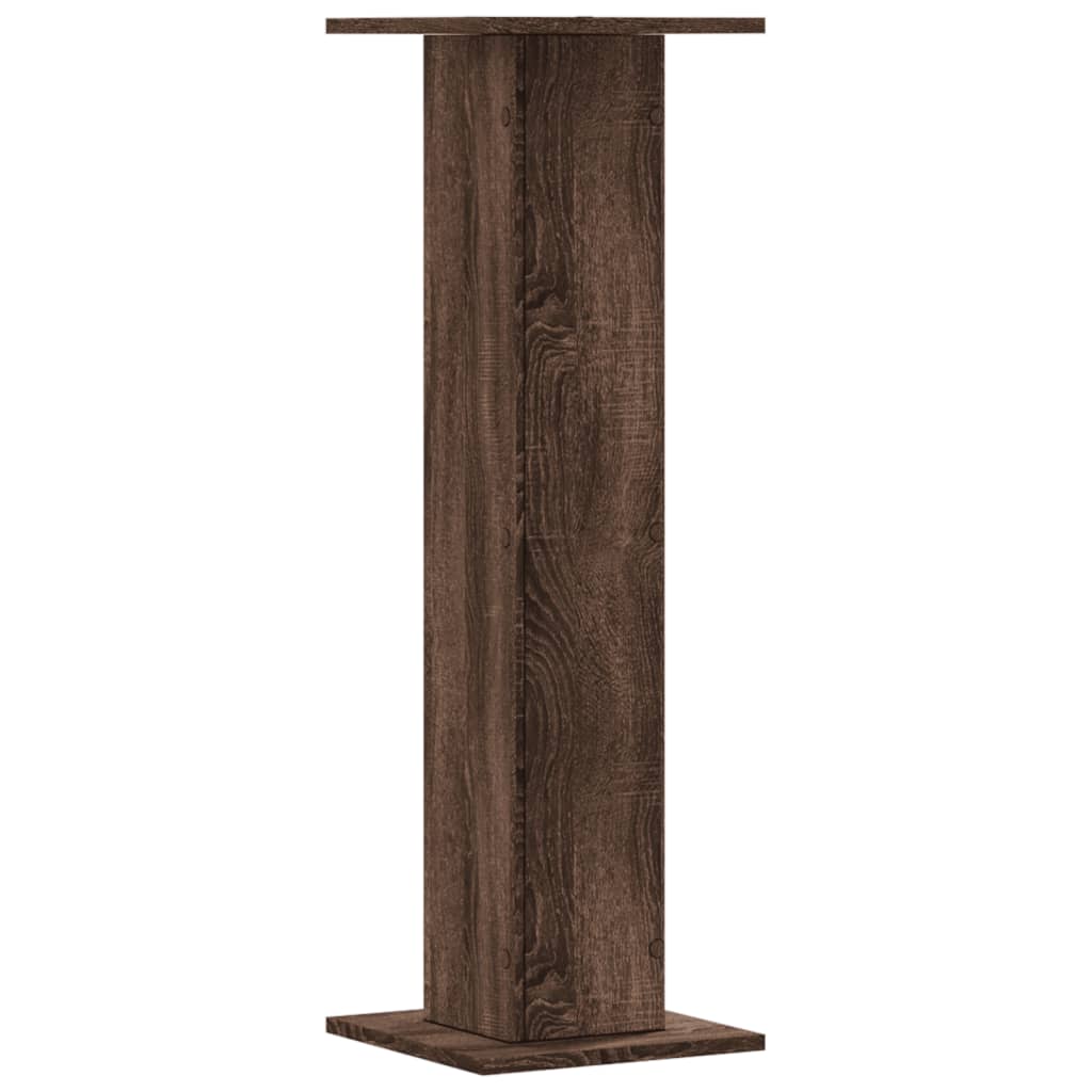 Plantenstandaards 2 st 30x30x95 cm bewerkt hout bruin eiken