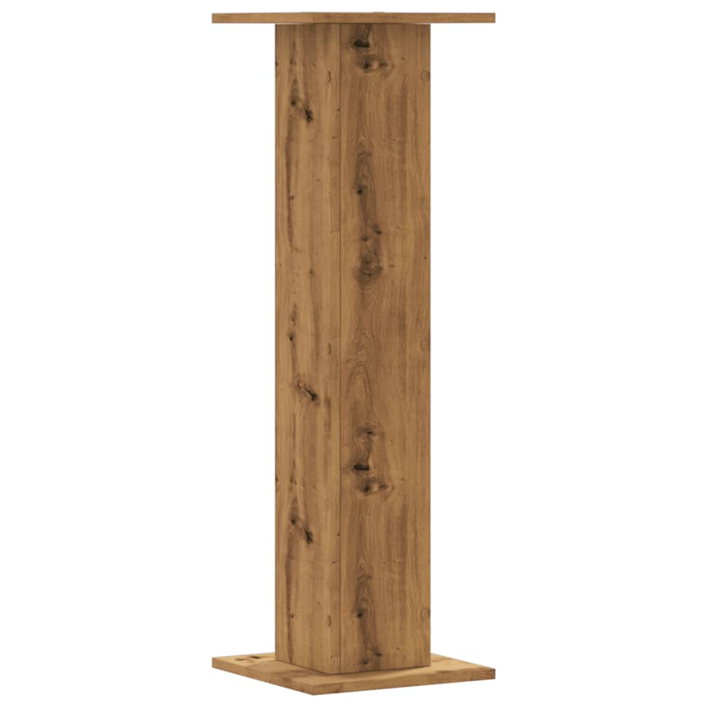 Plantenstandaards 2 st 30x30x95 cm hout artisanaal eiken