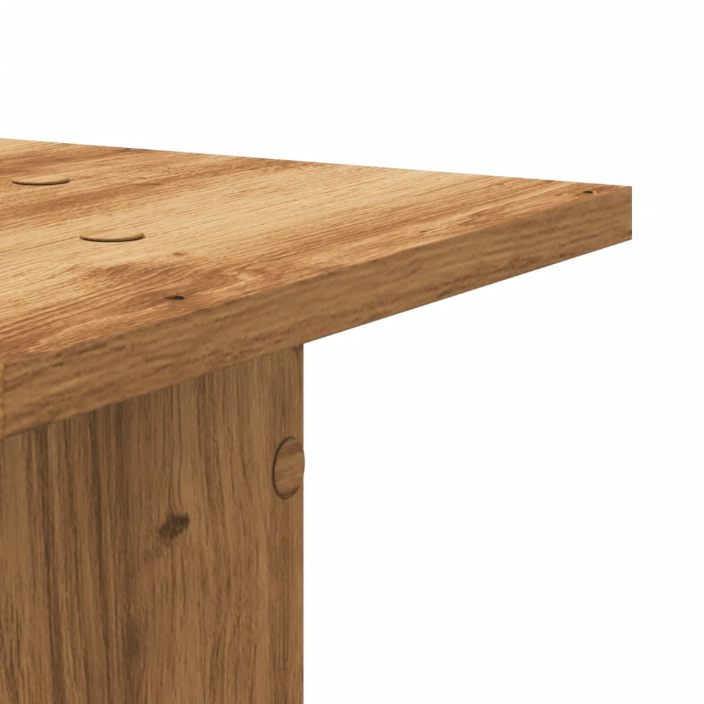 Plantenstandaards 2 st 30x30x95 cm hout artisanaal eiken