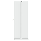 Hoge kast met LED 74x32,5x200 cm bewerkt hout wit - AllerleiShop