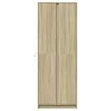 Hoge kast met LED 74x32,5x200 cm bewerkt hout sonoma eikenkleur - AllerleiShop