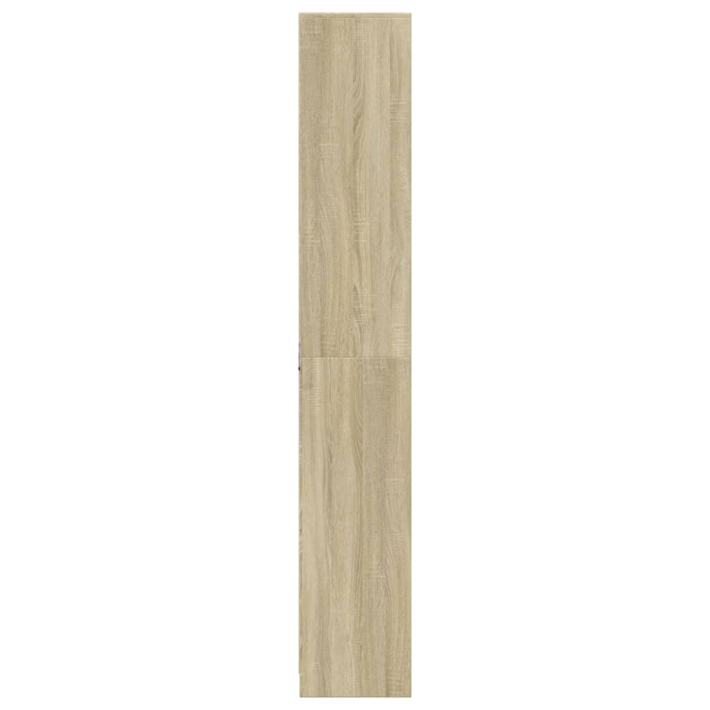 Hoge kast met LED 74x32,5x200 cm bewerkt hout sonoma eikenkleur - AllerleiShop