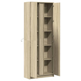 Hoge kast met LED 74x32,5x200 cm bewerkt hout sonoma eikenkleur - AllerleiShop