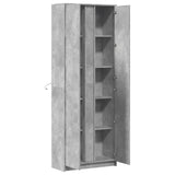 Hoge kast met LED 74x32,5x200 cm bewerkt hout betongrijs - AllerleiShop