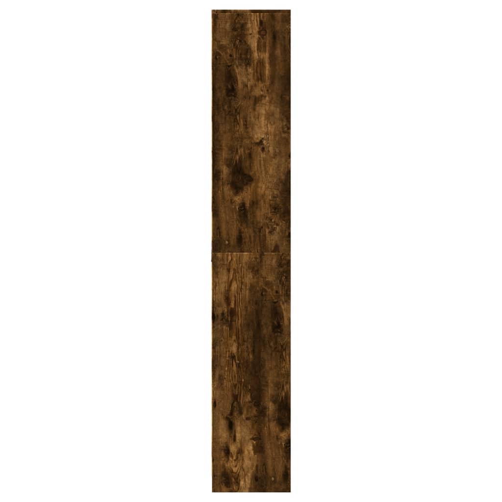 Hoge kast met LED 74x32,5x200 cm bewerkt hout gerookt eiken - AllerleiShop