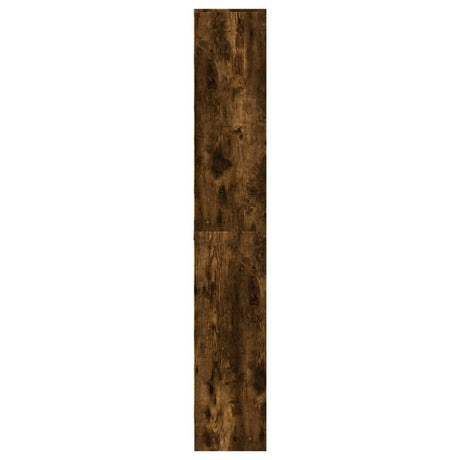 Hoge kast met LED 74x32,5x200 cm bewerkt hout gerookt eiken - AllerleiShop