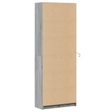 Hoge kast met LED 74x32,5x200 cm bewerkt hout grijs sonoma - AllerleiShop