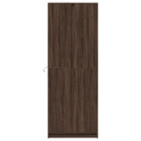 Hoge kast met LED 74x32,5x200 cm bewerkt hout bruin eikenkleur - AllerleiShop