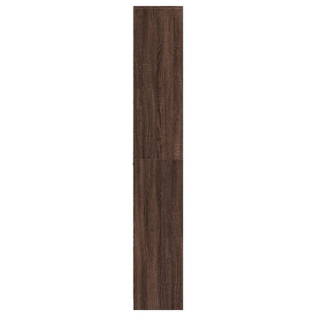 Hoge kast met LED 74x32,5x200 cm bewerkt hout bruin eikenkleur - AllerleiShop