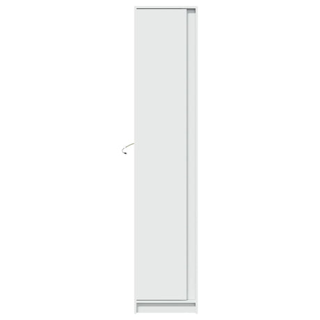 Hoge kast met LED 41,5x32,5x200 cm bewerkt hout wit - AllerleiShop