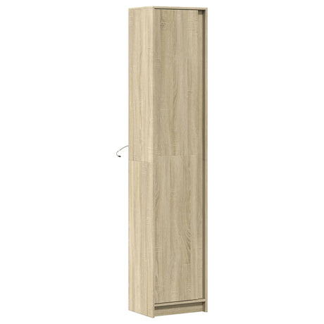 Hoge kast met LED 41,5x32,5x200 cm bewerkt hout sonoma eiken - AllerleiShop