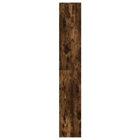 Hoge kast met LED 41,5x32,5x200 cm bewerkt hout gerookt eiken - AllerleiShop