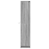 Hoge kast met LED 41,5x32,5x200 cm bewerkt hout grijs sonoma - AllerleiShop