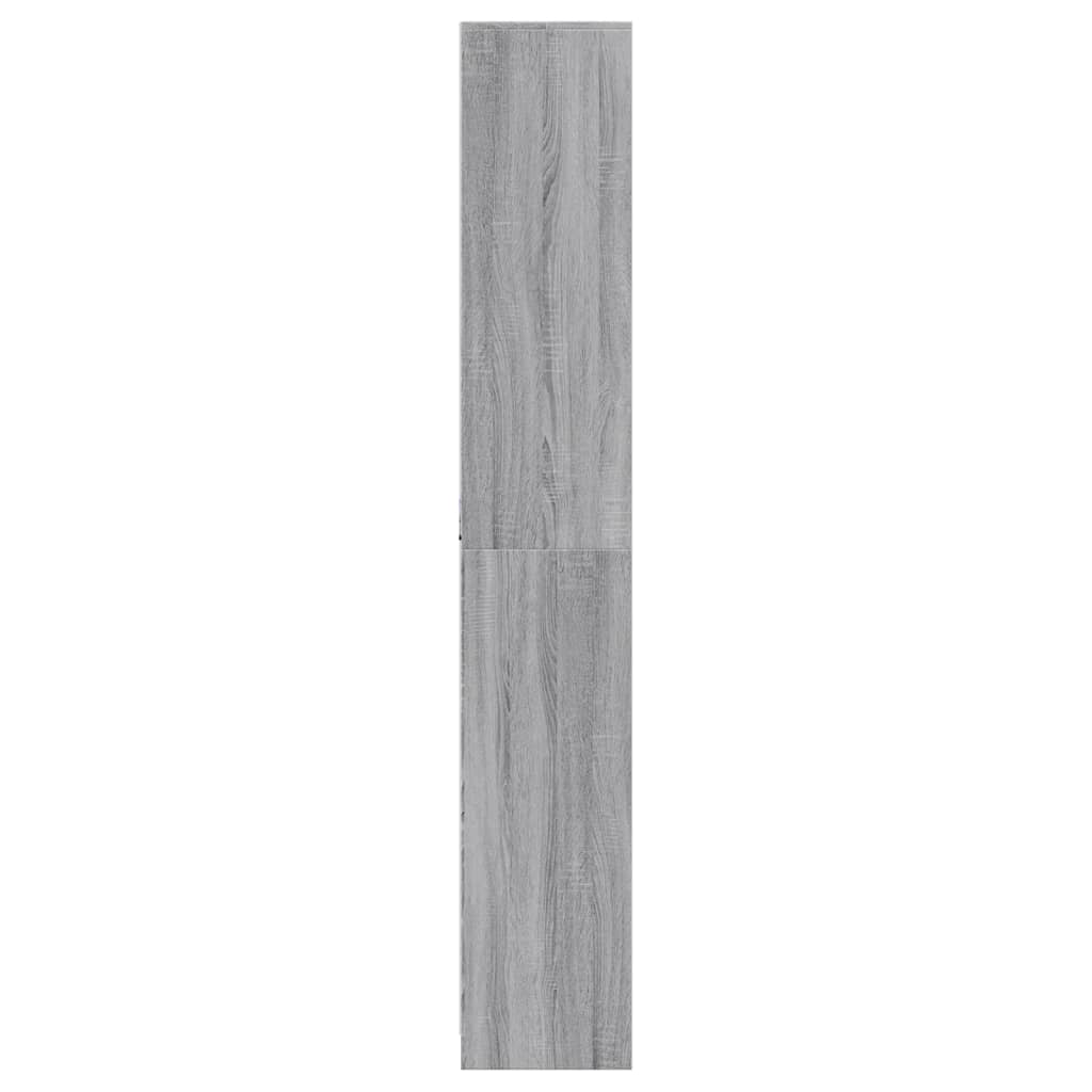 Hoge kast met LED 41,5x32,5x200 cm bewerkt hout grijs sonoma - AllerleiShop