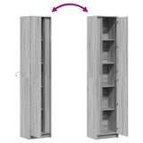 Hoge kast met LED 41,5x32,5x200 cm bewerkt hout grijs sonoma - AllerleiShop