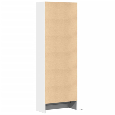 Hoge kast met LED 69x32,5x200 cm bewerkt hout wit - AllerleiShop