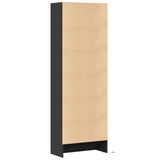 Hoge kast met LED 69x32,5x200 cm bewerkt hout zwart - AllerleiShop