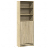 Hoge kast met LED 69x32,5x200 cm bewerkt hout sonoma eikenkleur - AllerleiShop