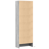 Hoge kast met LED 69x32,5x200 cm bewerkt hout grijs sonoma - AllerleiShop