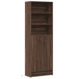 Hoge kast met LED 69x32,5x200 cm bewerkt hout bruin eikenkleur - AllerleiShop