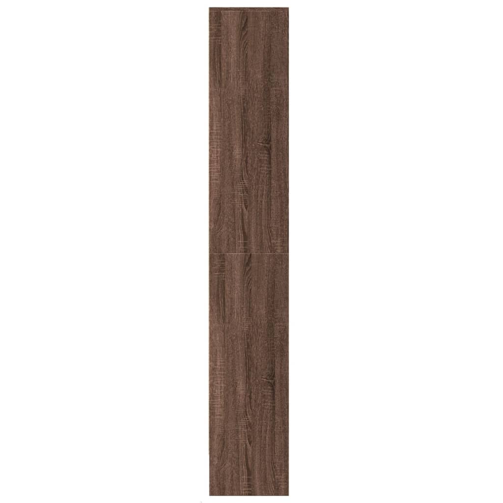 Hoge kast met LED 69x32,5x200 cm bewerkt hout bruin eikenkleur - AllerleiShop