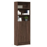 Hoge kast met LED 69x32,5x200 cm bewerkt hout bruin eikenkleur - AllerleiShop