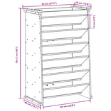 Kruidenbak 6-laags 69x40x101,5 cm massief grenenhout wit - AllerleiShop