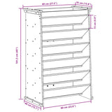 Kruidenbak 6-laags 69x40x101,5 cm massief grenenhout wasbruin - AllerleiShop