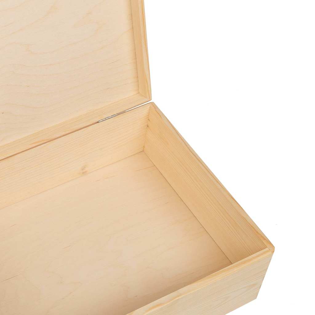 Houten kist met deksel 40x30x13 cm massief grenenhout - AllerleiShop