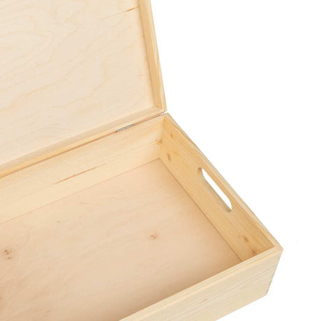 Houten kist met deksel&handvatten 40x30x13cm massief grenenhout - AllerleiShop