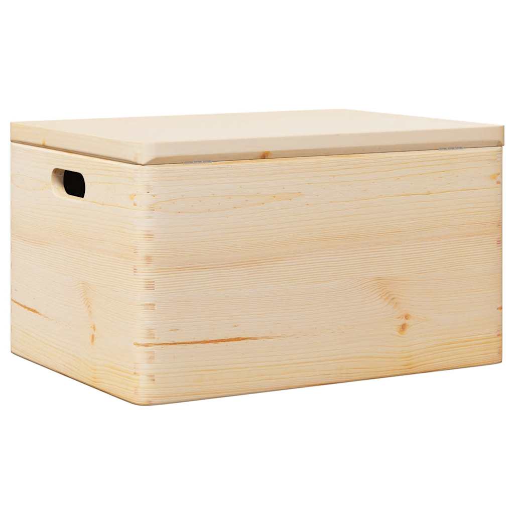 Houten kist met deksel&handvatten 40x30x23cm massief grenenhout - AllerleiShop