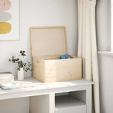 Houten kist met deksel&handvatten 40x30x23cm massief grenenhout - AllerleiShop