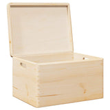 Houten kist met deksel&handvatten 40x30x23cm massief grenenhout - AllerleiShop