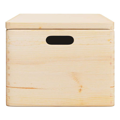 Houten kist met deksel&handvatten 40x30x23cm massief grenenhout - AllerleiShop