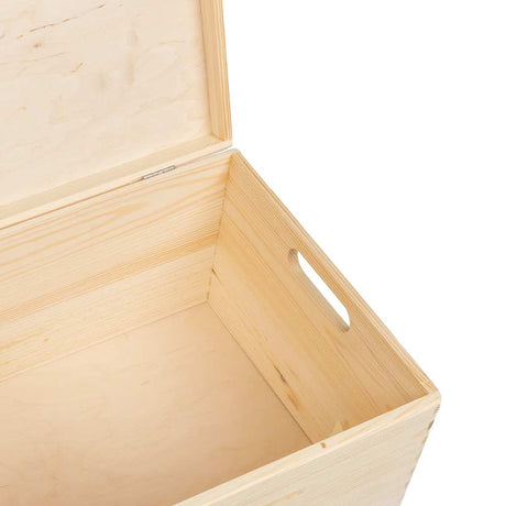 Houten kist met deksel&handvatten 40x30x23cm massief grenenhout - AllerleiShop