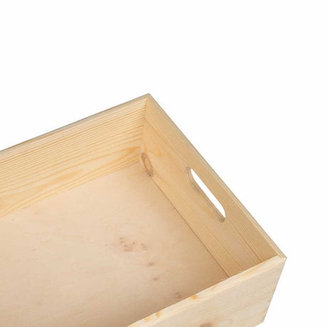 Houten kist met handvatten 40x30x13 cm massief grenenhout - AllerleiShop